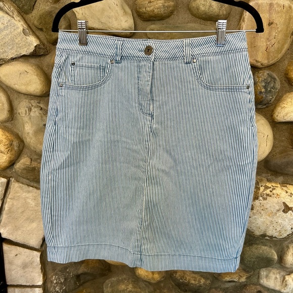 Coastline Striped Cotton Skirt - Picture 1 of 6